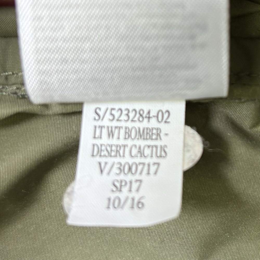 Gap Lightweight Bomber Jacket Army Green Y2K Aviator Nylon Flight Zips Mens L - Picture 7 of 15